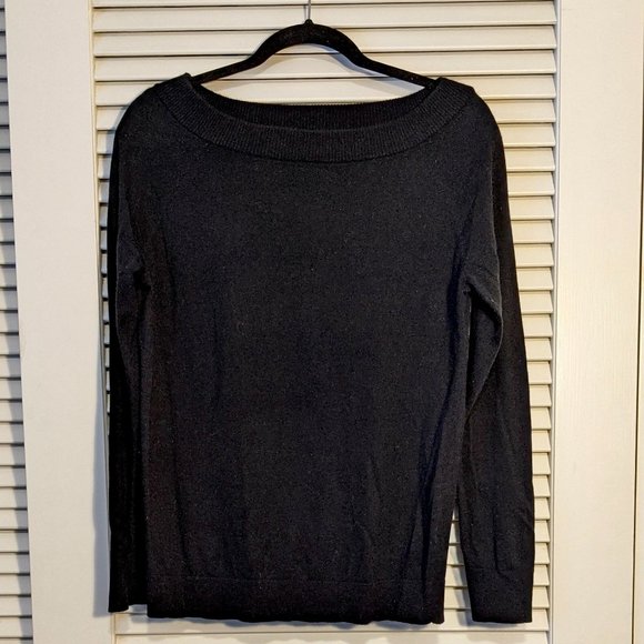 Halogen Convertible Bateau Neck Sweater in Black - Picture 5 of 8